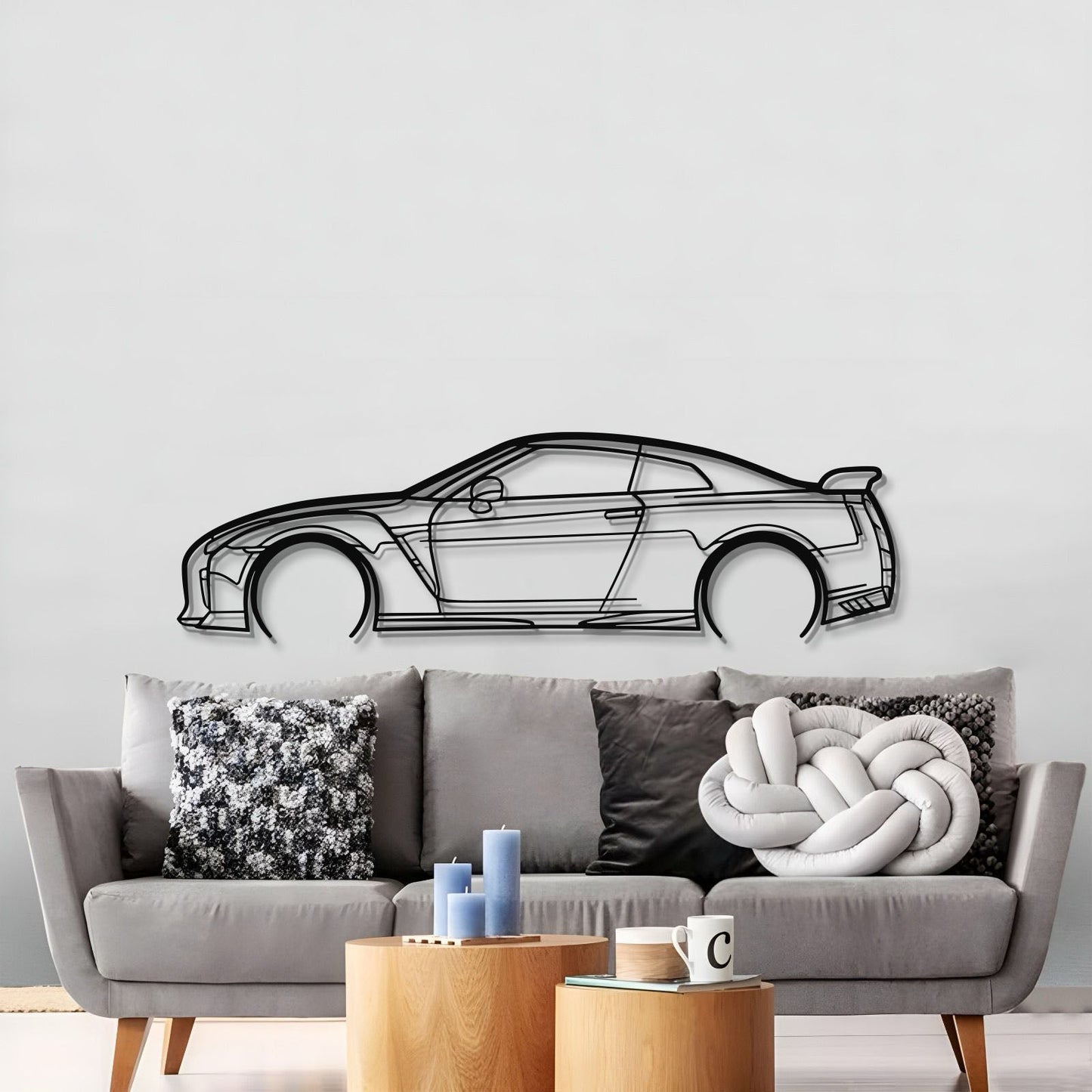 GT-R R35 Detailed Metal Car Wall Art - MT0989 - MT0989B49L-MT0989B69L-MT0989B80L-MT0989B99L-MT0989B120L-  DRIVEN - 3