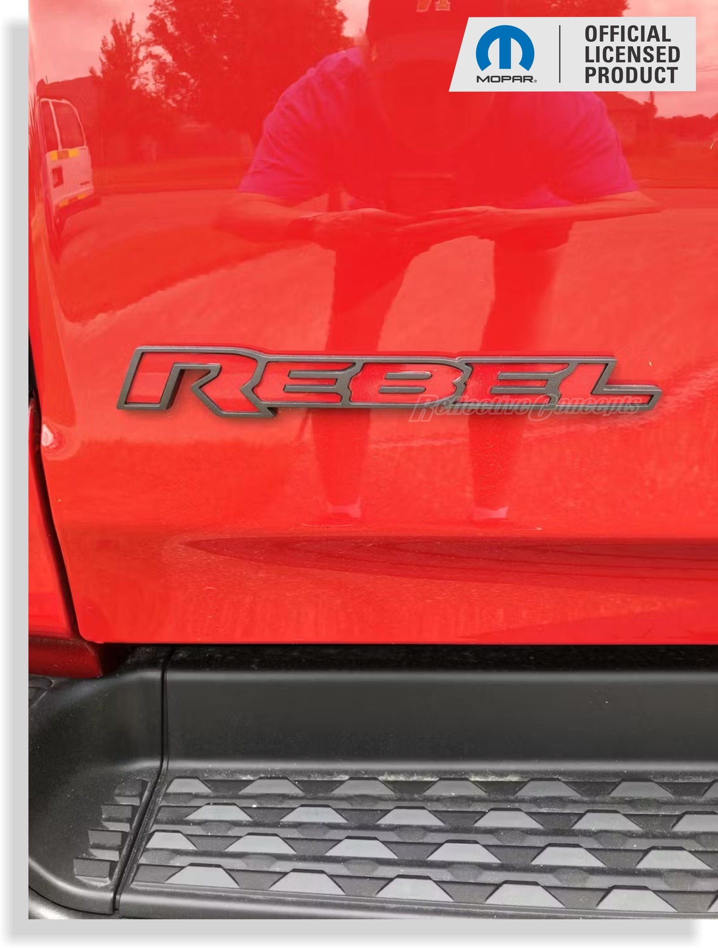 REBEL Emblem Inlay Decal - 2023-2026 Ram 2500 Rebel - sku-44717214662843-sku-44717214695611-sku-44717214728379-sku-44717214761147-sku-44717214793915-  DRIVEN - 5