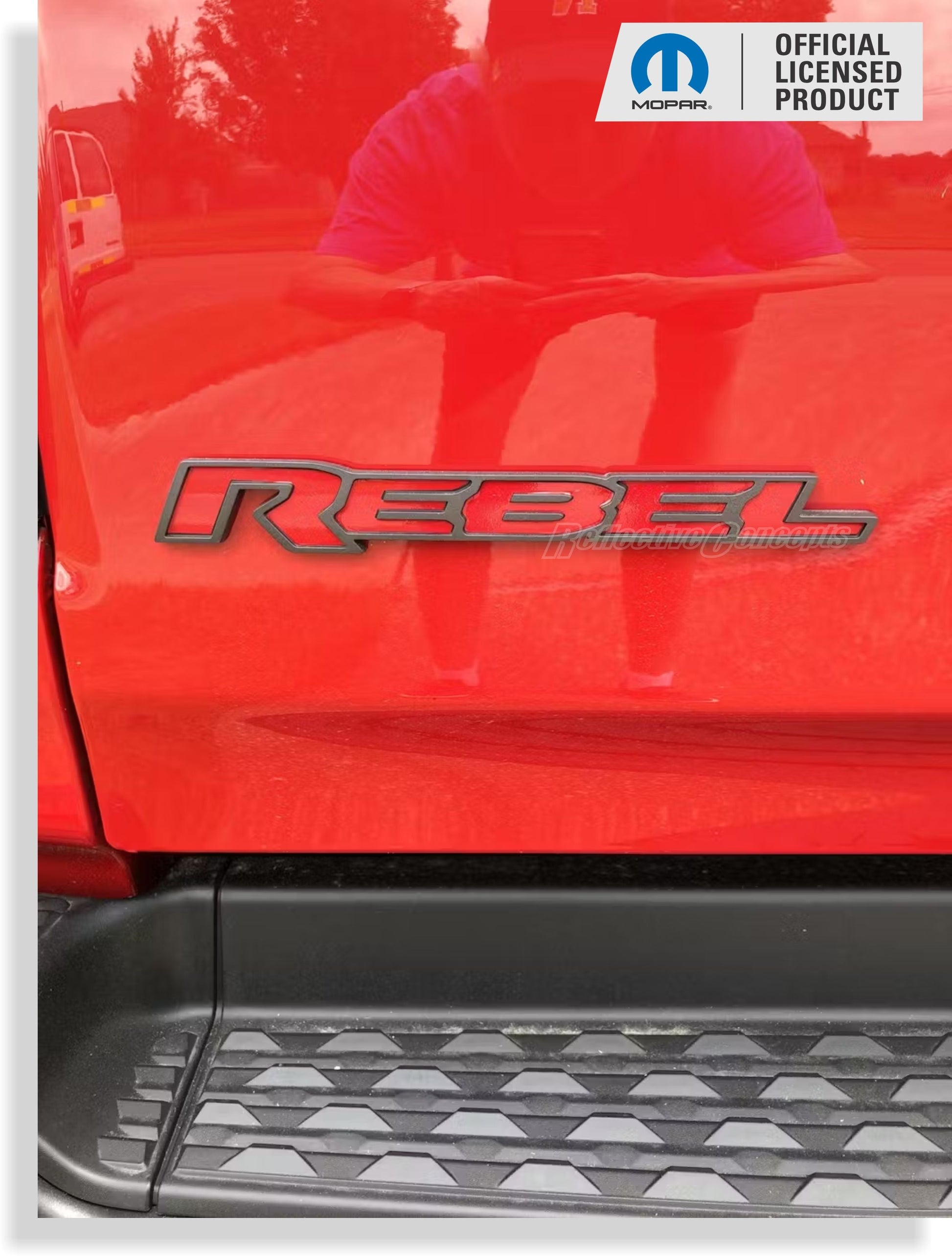 REBEL Emblem Inlay Decal - 2023-2026 Ram 2500 Rebel - sku-44717214662843-sku-44717214695611-sku-44717214728379-sku-44717214761147-sku-44717214793915-  DRIVEN - 5