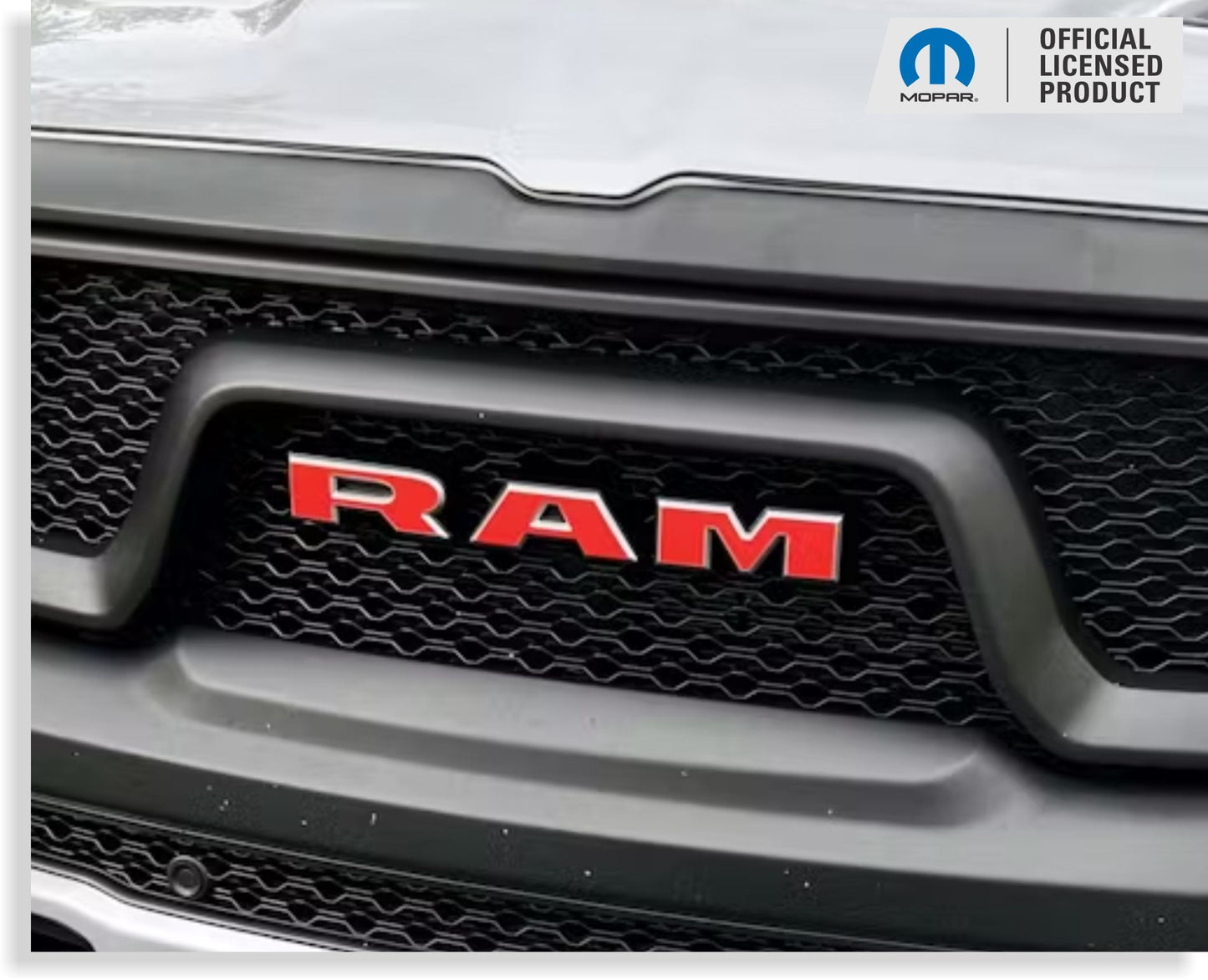 RAM Grille Emblem Overlay Decal   - 2019-2024 Ram 1500 Rebel - Ram19:Rebel-F-01-Ram19:Rebel-F-03-Ram19:Rebel-F-02-Ram19:Rebel-F-04-Ram19:Rebel-F-05-  DRIVEN - 9