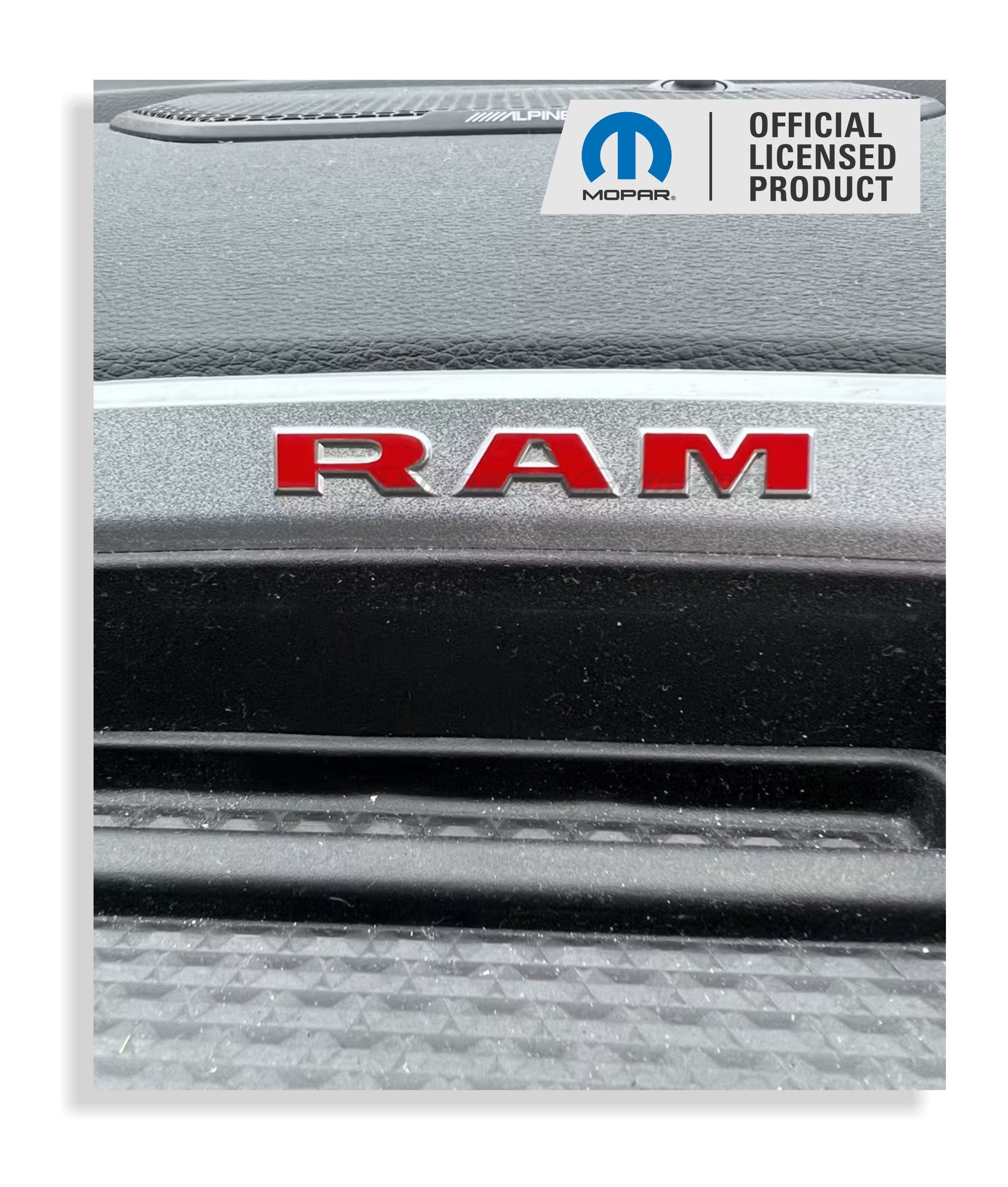 Radio Bezel RAM Overlay Decal  Sticker - 19-26 Ram 1500 - Ram19:Ram-bezel-01-Ram19:Ram-bezel-03-Ram19:Ram-bezel-02-Ram19:Ram-bezel-04-Ram19:Ram-bezel-05-  DRIVEN - 1