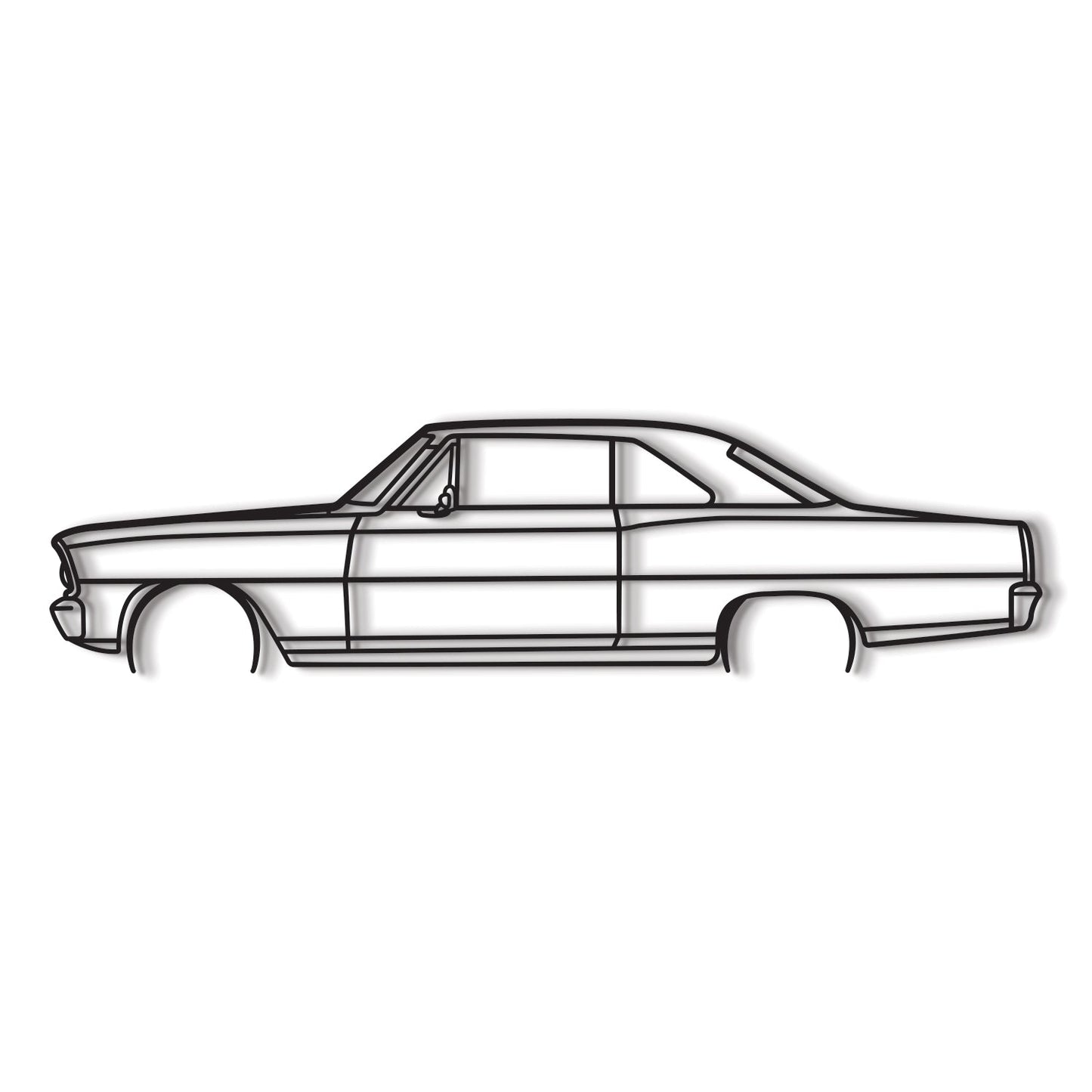 1966 Nova SS Detailed Metal Car Wall Art - MT0090 - MT0090B49L-MT0090B69L-MT0090B80L-MT0090B99L-MT0090B120L-  DRIVEN - 8
