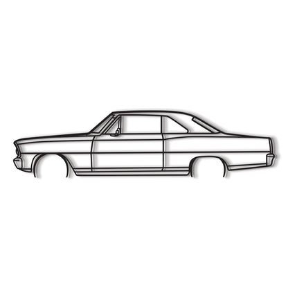 1966 Nova SS Detailed Metal Car Wall Art - MT0090 - MT0090B49L-MT0090B69L-MT0090B80L-MT0090B99L-MT0090B120L-  DRIVEN - 8