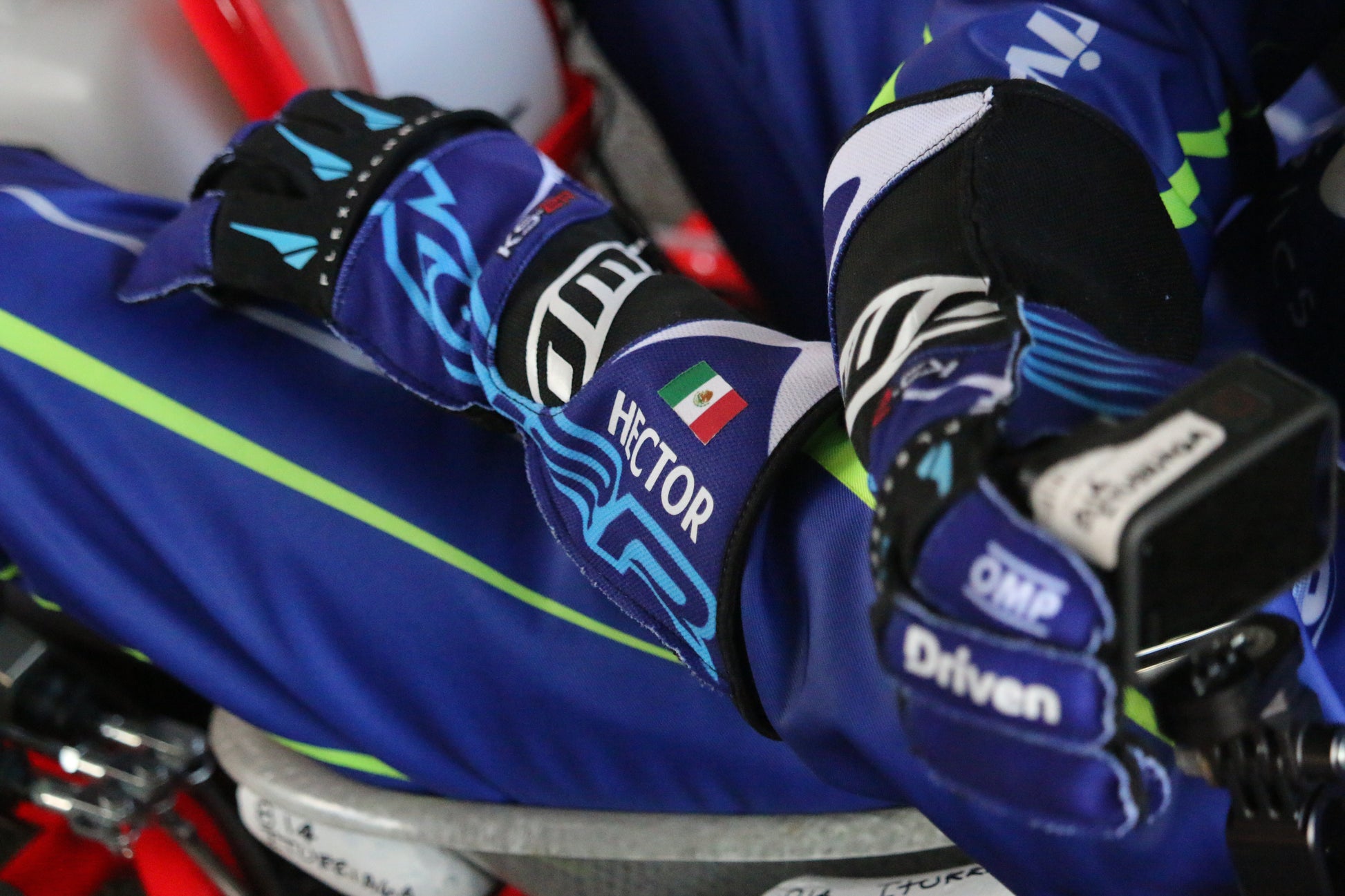 OMP KS-2R Karting and SIM Gloves Customizable - Blue by DRIVEN Performance Products - Hector Iturriaga