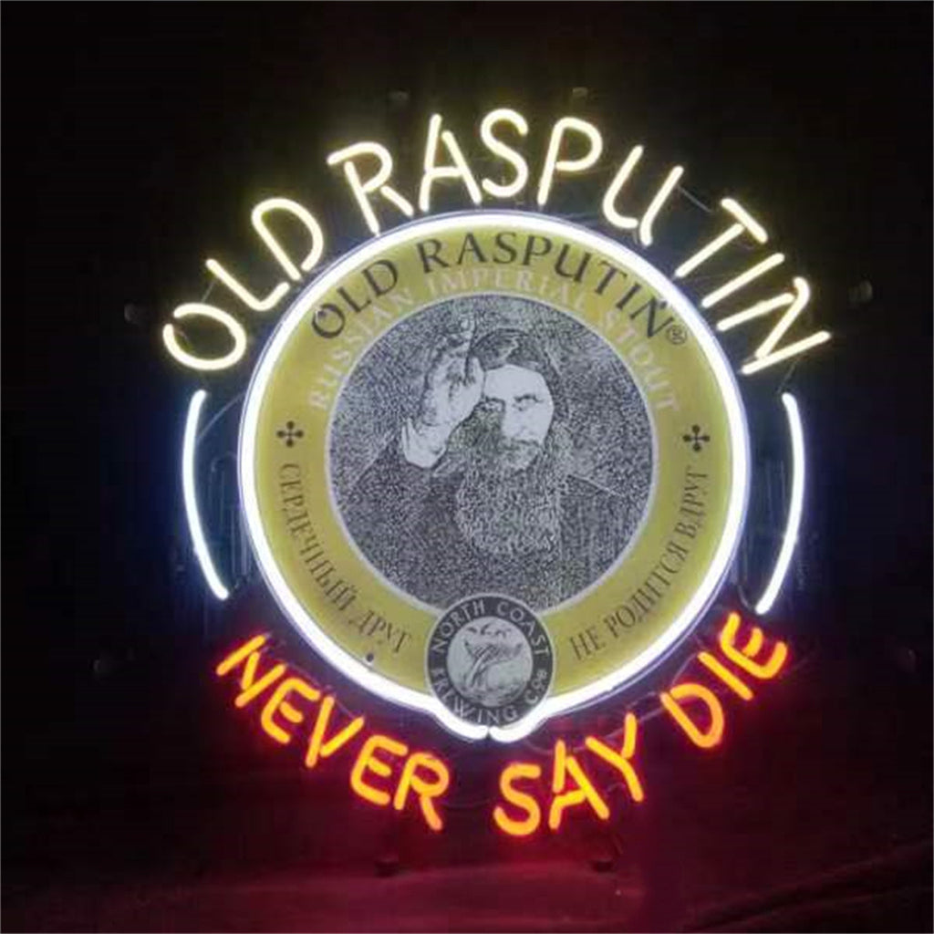 Old Rasputin Never Say die Neon Light Sign - MA001-  DRIVEN - 4