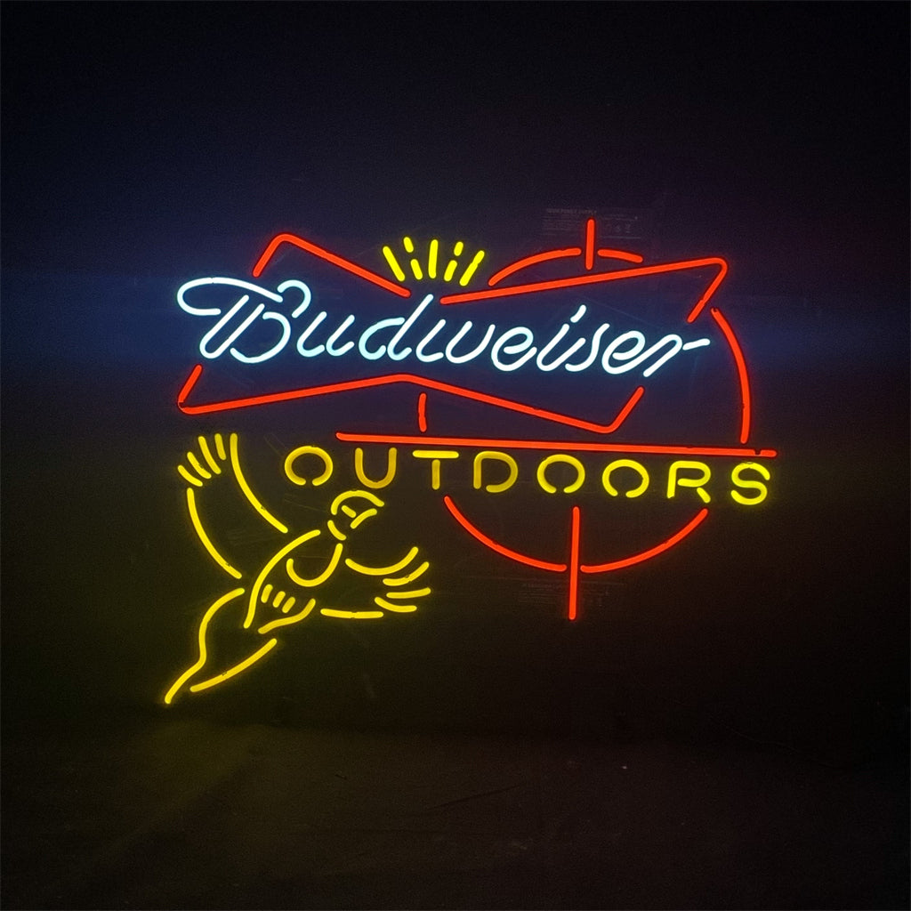 Outdoors Pheasant Budweiser with Crown Neon Light Sign - ME682-  DRIVEN - 2