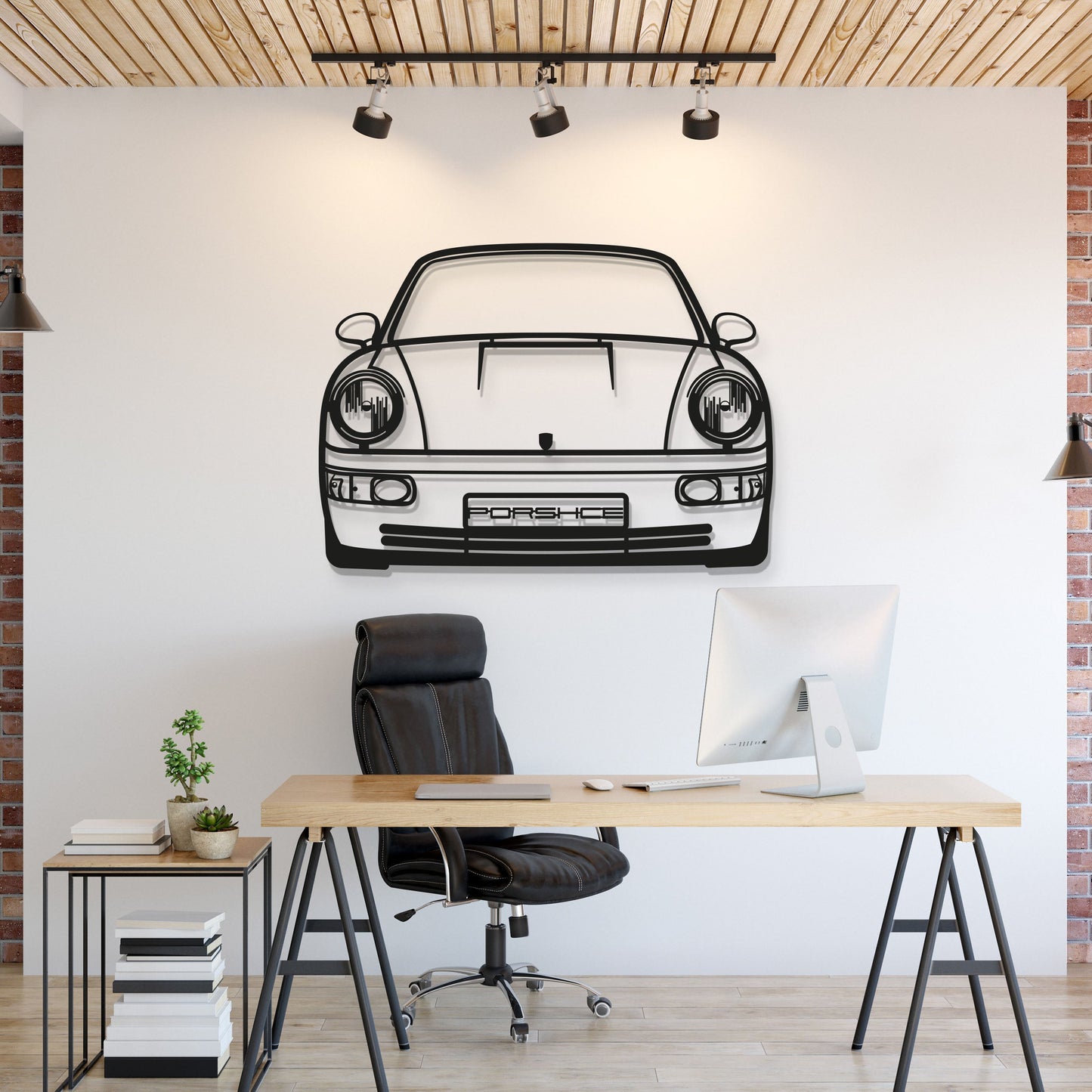 911 964 Front View Metal Car Wall Art - MT1366 - MT1366B69-MT1366B80-MT1366B99-MT1366B115-MT1366B140-  DRIVEN - 1