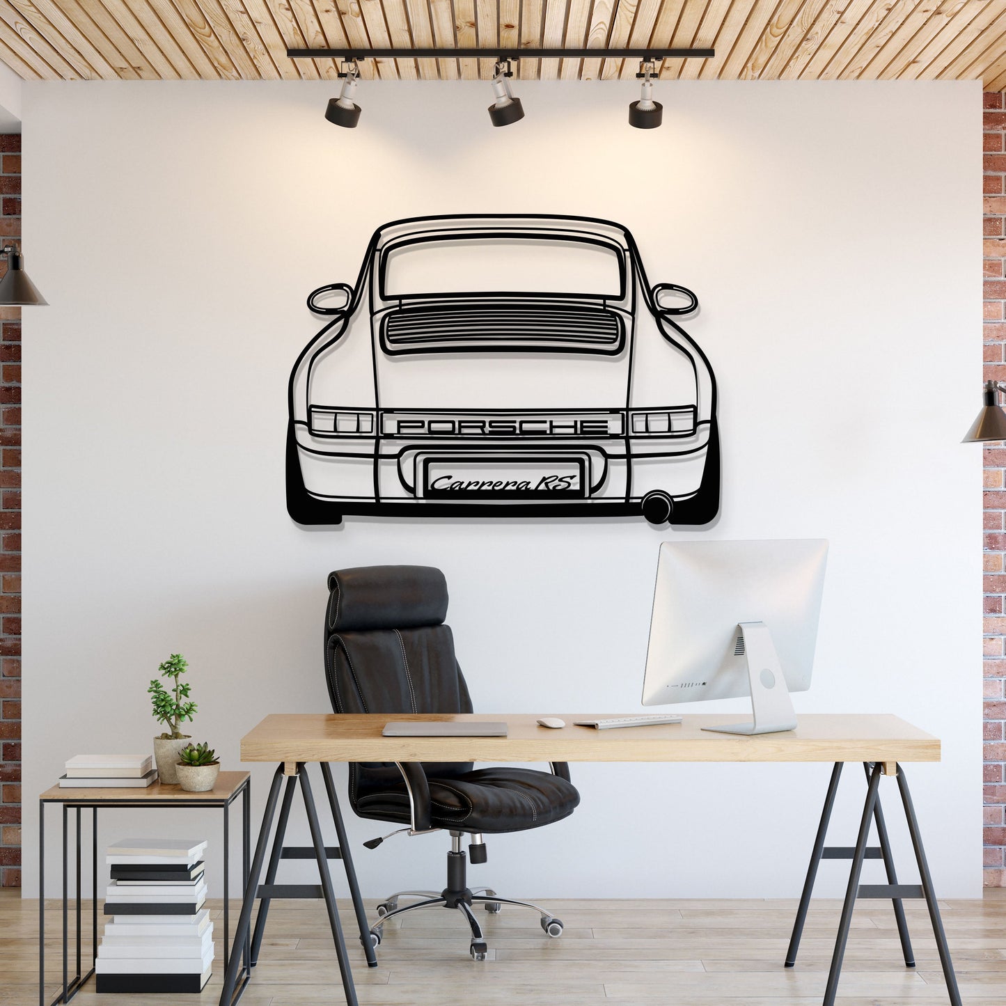 911 964 Back View Metal Car Wall Art - MT1367 - MT1367B69-MT1367B80-MT1367B99-MT1367B115-MT1367B140-  DRIVEN - 1