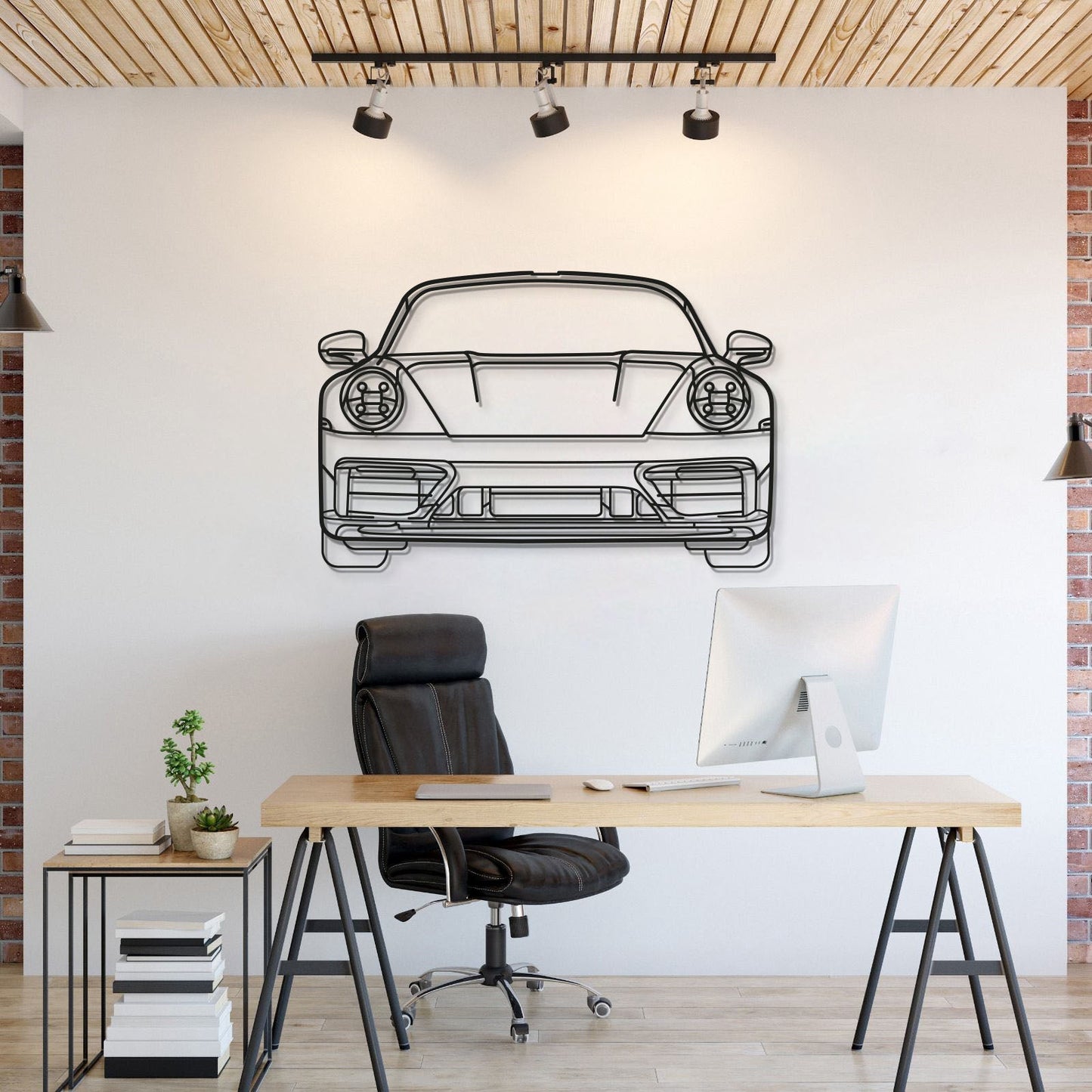 911 Model 992 Front View Metal Car Wall Art - MT0865 - MT0865B69L-MT0865B80L-MT0865B99L-MT0865B115L-MT0865B140L-  DRIVEN - 1
