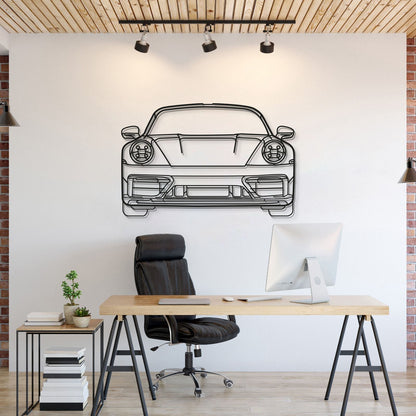 911 Model 992 Front View Metal Car Wall Art - MT0865 - MT0865B69L-MT0865B80L-MT0865B99L-MT0865B115L-MT0865B140L-  DRIVEN - 1