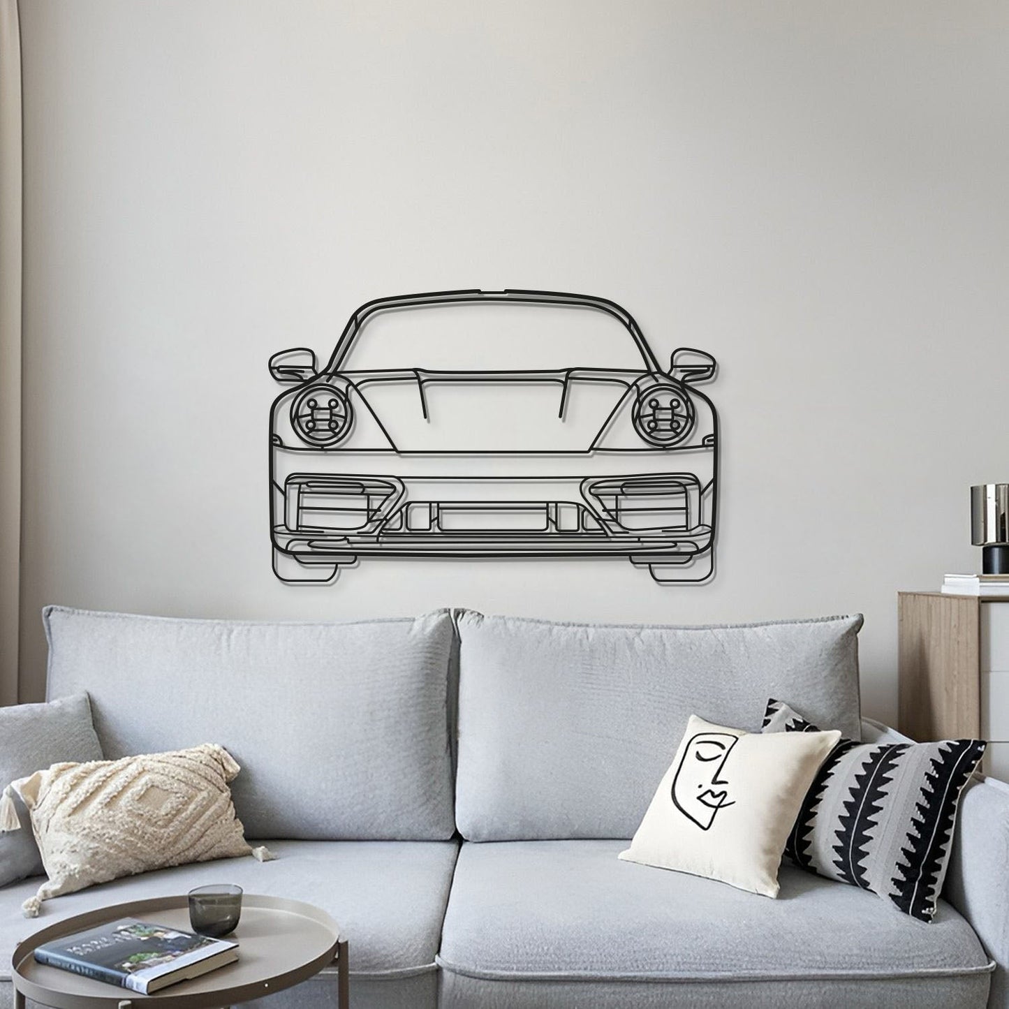 911 Model 992 Front View Metal Car Wall Art - MT0865 - MT0865B69L-MT0865B80L-MT0865B99L-MT0865B115L-MT0865B140L-  DRIVEN - 4