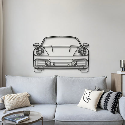 911 Model 992 Front View Metal Car Wall Art - MT0865 - MT0865B69L-MT0865B80L-MT0865B99L-MT0865B115L-MT0865B140L-  DRIVEN - 4