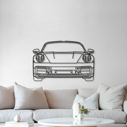 911 Model 992 Front View Metal Car Wall Art - MT0865 - MT0865B69L-MT0865B80L-MT0865B99L-MT0865B115L-MT0865B140L-  DRIVEN - 5