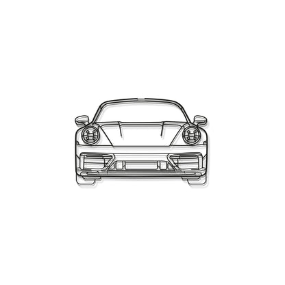 911 Model 992 Front View Metal Car Wall Art - MT0865 - MT0865B69L-MT0865B80L-MT0865B99L-MT0865B115L-MT0865B140L-  DRIVEN - 8