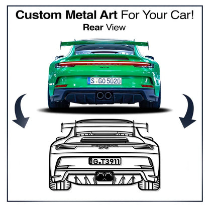 Your Personalized Car Metal Wall Art (Front view, rear and perspective view) - MT1113B49SV-  DRIVEN - 2
