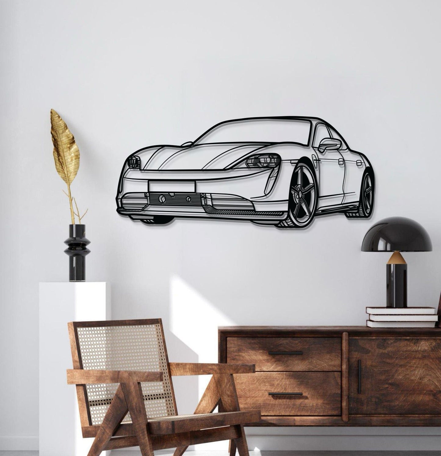 Taycan Perspective Metal Car Wall Art - MT1133 - MT1133B69L-MT1133B80L-MT1133B99L-MT1133B115L-MT1133B140L-  DRIVEN - 2
