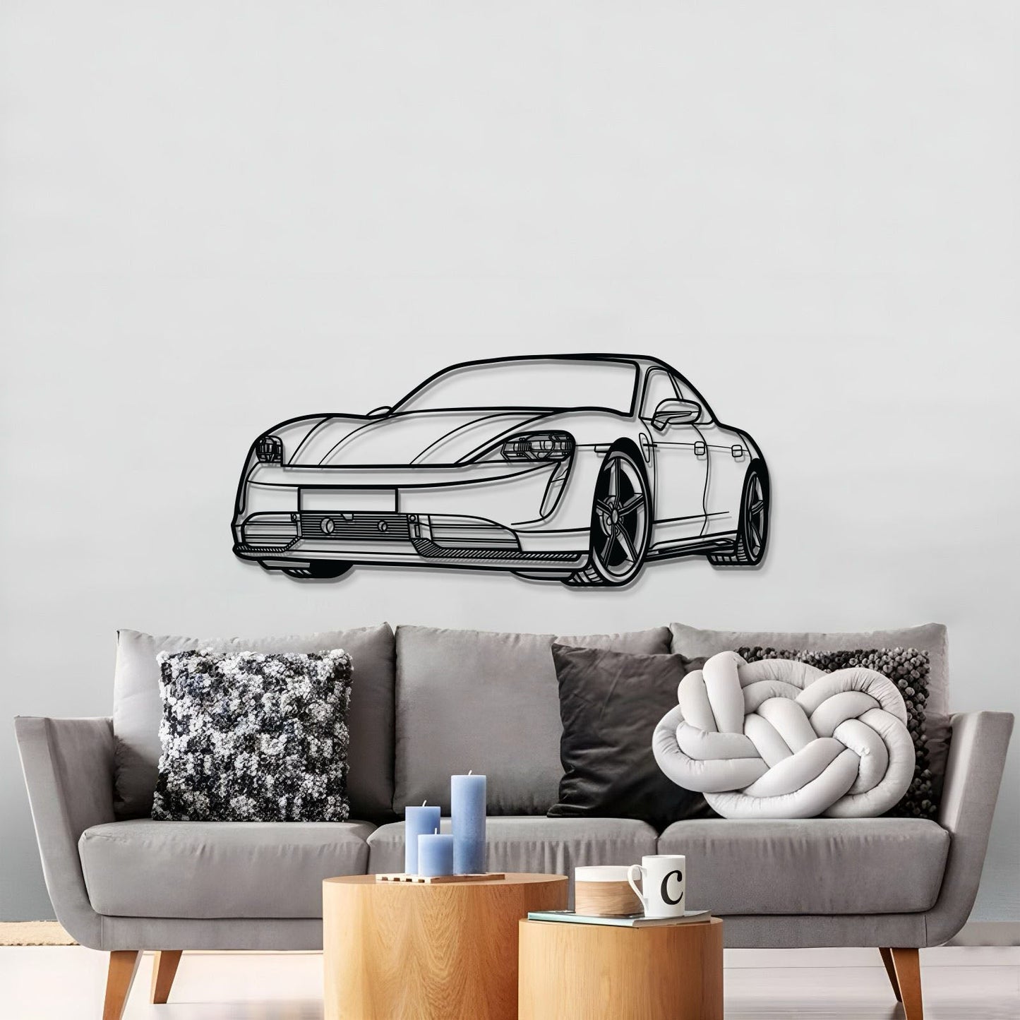 Taycan Perspective Metal Car Wall Art - MT1133 - MT1133B69L-MT1133B80L-MT1133B99L-MT1133B115L-MT1133B140L-  DRIVEN - 3