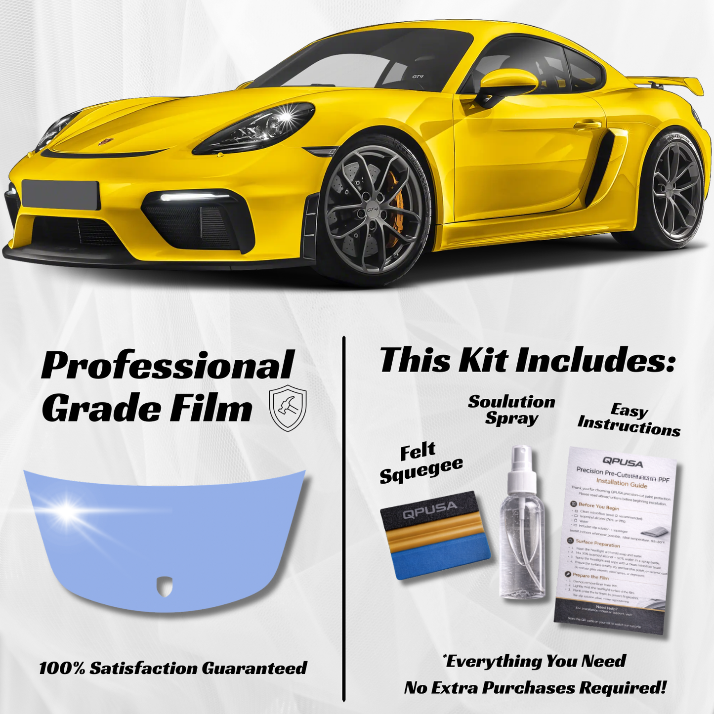 Porsche 718 Cayman (2016-2024) Partial Hood PPF Protection Kit - Pre-Cut - sku-51589664735364-  DRIVEN - 1