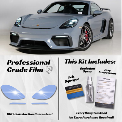 Porsche 718 Cayman GTS Headlight PPF Protection Kit (2018-2025) - sku-51573031698564-  DRIVEN - 1