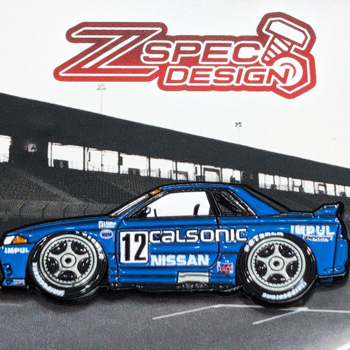 ZSPEC Collector Lapel / Hat Pin - R32 GT-R Calsonic Race Car Homage - ZSD-577499-  DRIVEN - 2