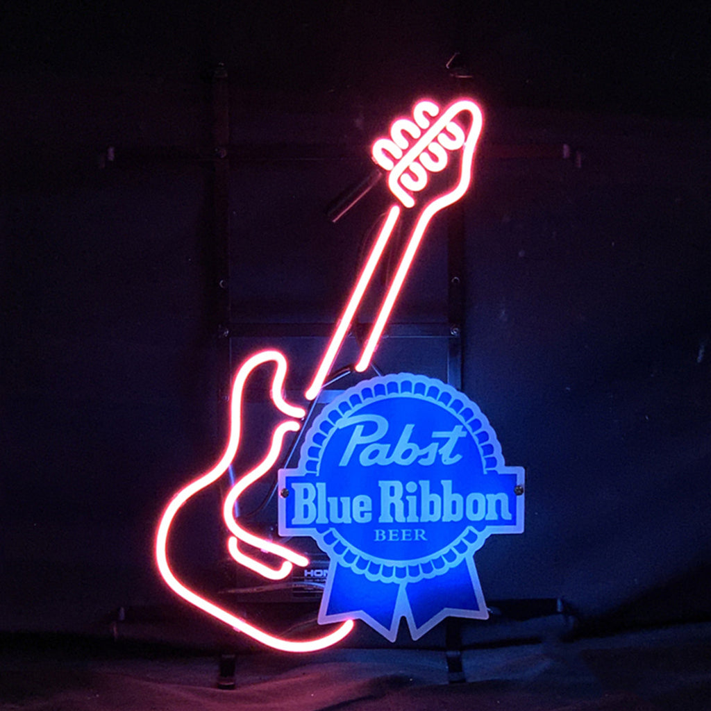 Guitar with Pabst Blue Ribbon Neon Signs - MEX013-  DRIVEN - 2