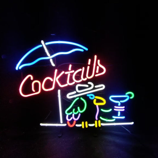 Cocktails with Under Umbrella Parrot Neon Signs - MEXC074-  DRIVEN - 2