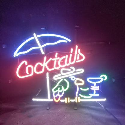 Cocktails with Under Umbrella Parrot Neon Signs - MEXC074-  DRIVEN - 1