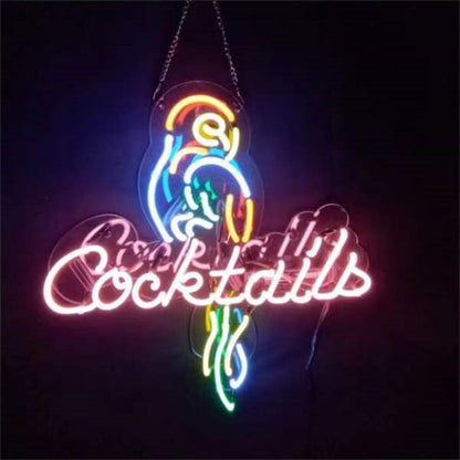 Parrot and Cocktails Font Neon Signs - MEX306-  DRIVEN - 1