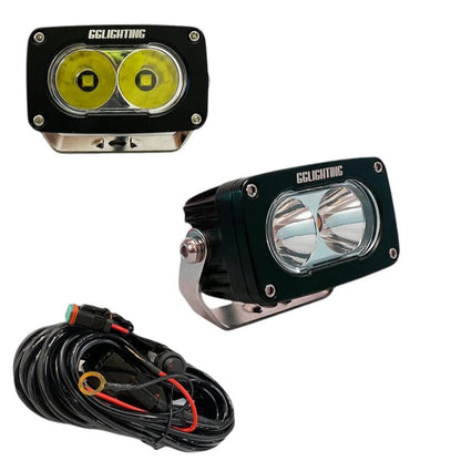 GP10 Offroad LED Pod Bundle White With Free Wiring Harness - Item #8626-  DRIVEN - 1