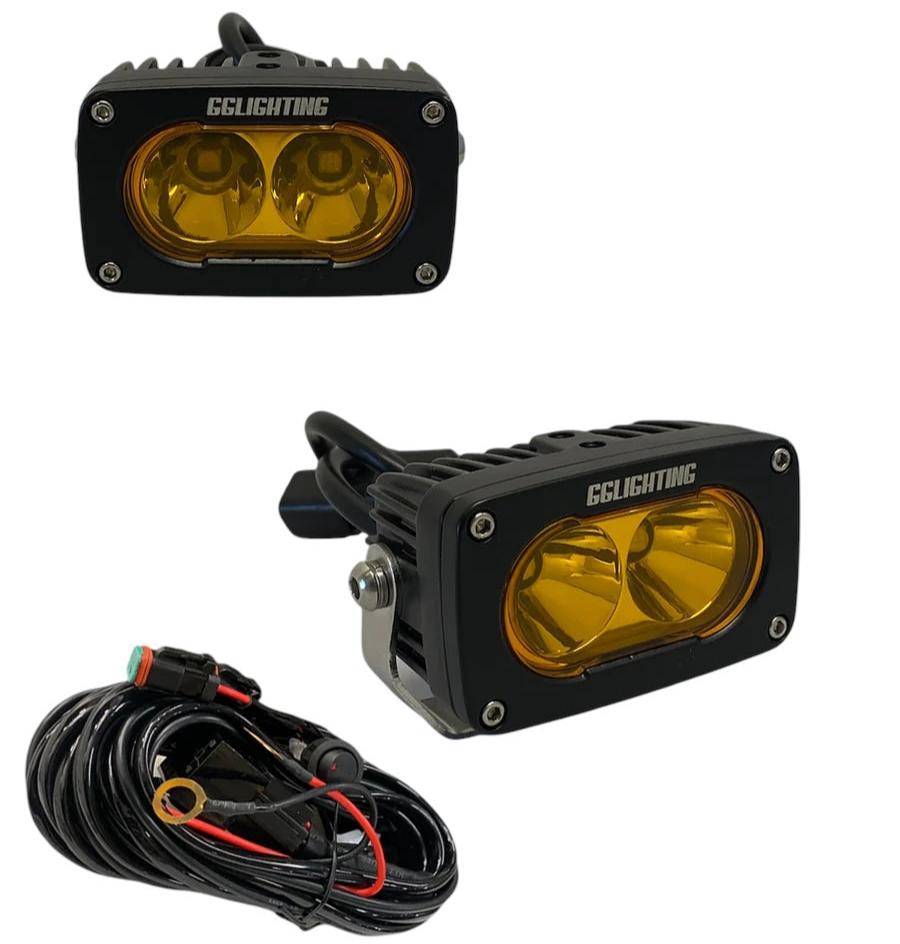 GP10 Offroad LED Pod Bundle Amber With Free Wiring Harness - Item #8613-  DRIVEN - 1