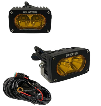 GP10 Offroad LED Pod Bundle Amber With Free Wiring Harness - Item #8613-  DRIVEN - 1