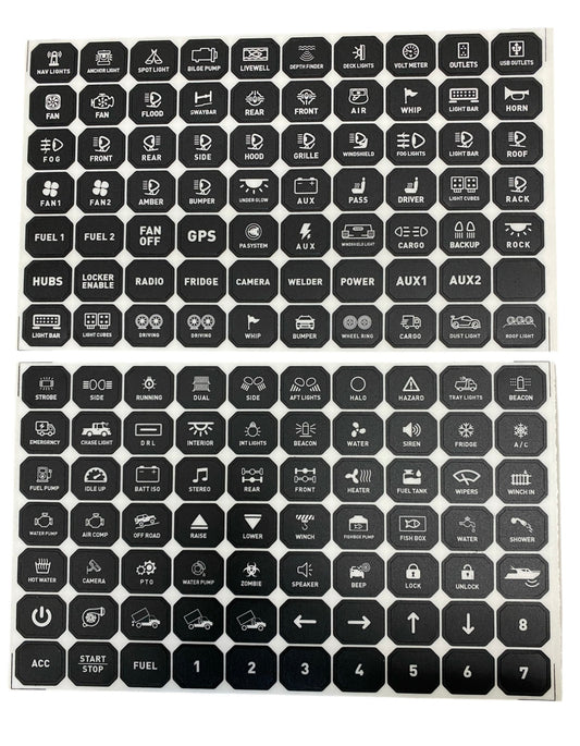Replacement Sticker Sheets For GG Lighting 8 or 12 Gang Switch Panel - sku-44774698811550-  DRIVEN - 1