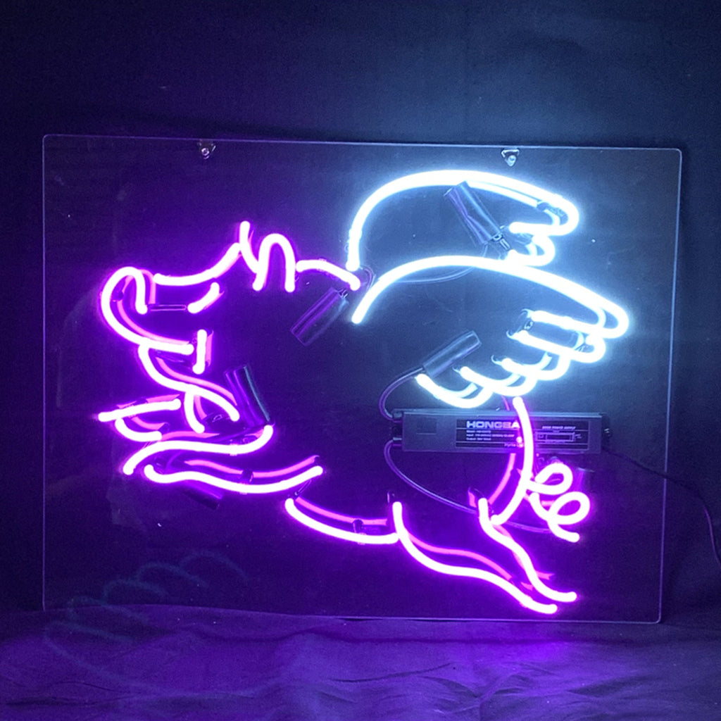 Purple Pig with Wings Neon Signs - MEXC099-  DRIVEN - 1