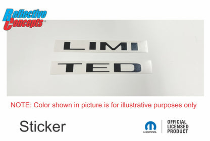 LIMITED Tailgate Emblem Overlay Decal - 2019-2023 Ram Limited 2500 3500 - sku-44268863815867-sku-44268863848635-sku-44268863881403-sku-44268863914171-sku-44268863979707-  DRIVEN - 3
