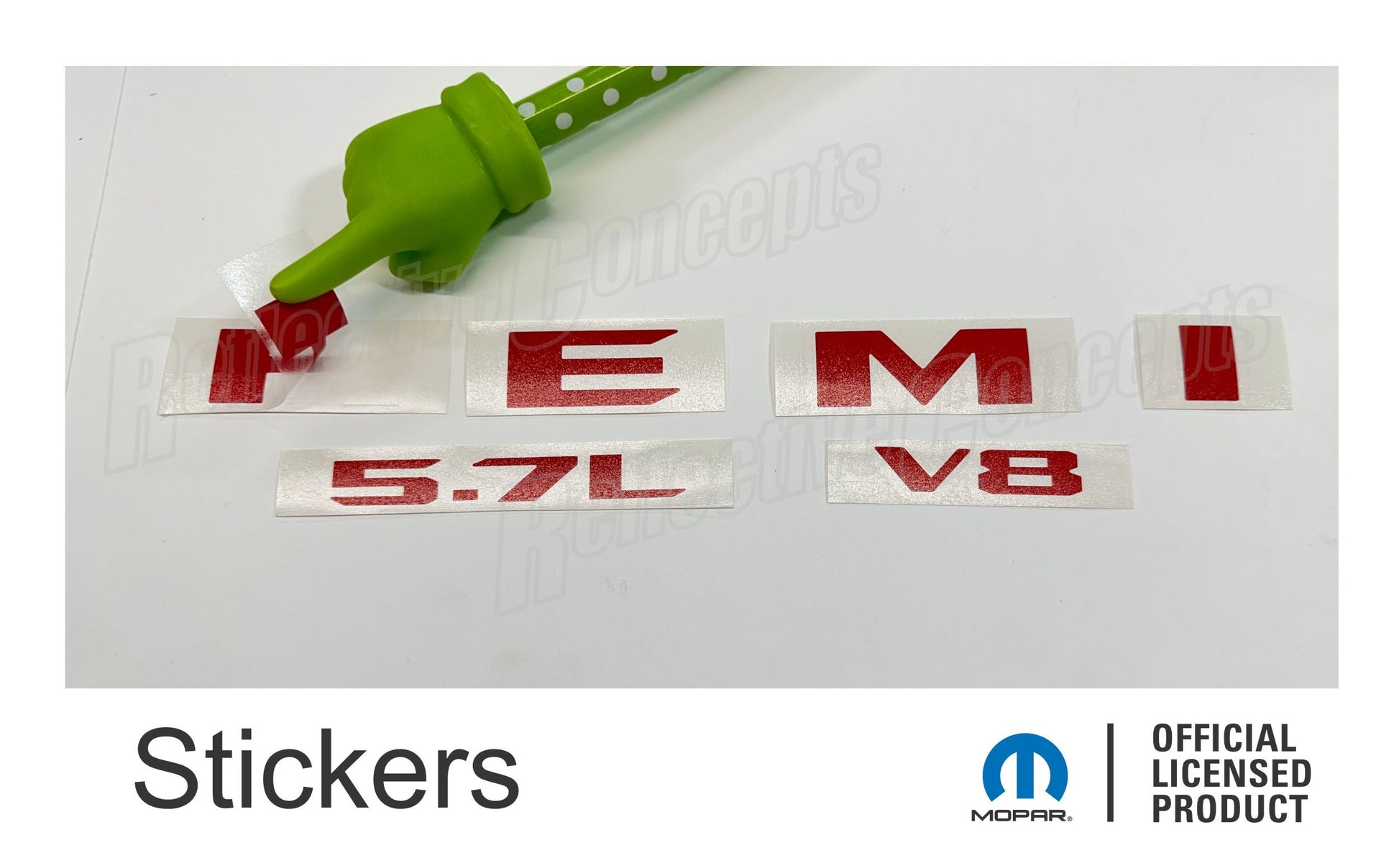 HEMI 5.7L V8 Engine Cover Decals   - 2019-2024,2026 Ram 1500 - Ram19:EC57-01-Ram19:EC57-03-Ram19:EC57-02-Ram19:EC57-04-Ram19:EC57-05-  DRIVEN - 2
