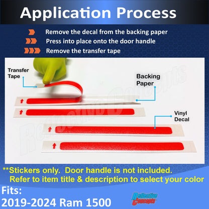 Door Handle Accent Decals (set of 4)  - 2019-2024 Ram 1500 - sku-42939547451579-sku-42939547517115-sku-42939547549883-sku-42939547582651-sku-42939547615419-  DRIVEN - 2