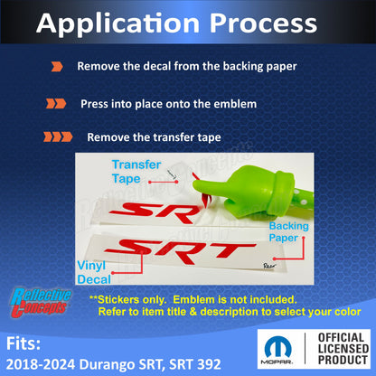 SRT Emblem Overlay Decal - Durango SRT, SRT 392 - Durango18:SRT-B-01-Durango18:SRT-B-02-Durango18:SRT-B-03-Durango18:SRT-B-04-Durango18:SRT-B-05-  DRIVEN - 2