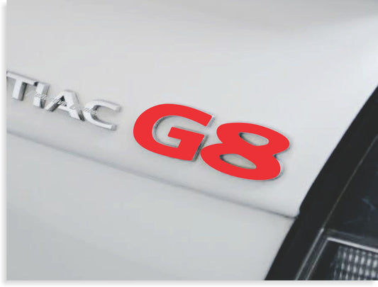 G8 Emblem Overlay Decal - 2008-2009 G8 - PO:G8:G8-B-01-PO:G8:G8-B-02-PO:G8:G8-B-03-PO:G8:G8-B-04-PO:G8:G8-B-05-  DRIVEN - 2