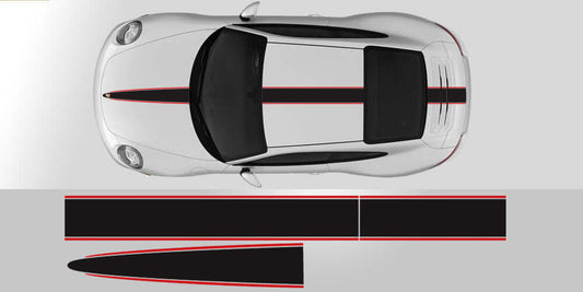 Two Tone Center Stripe – Fits 992, 996, 997, 991, 987, 981, and 718 - sku-50952465678468-sku-50952465711236-sku-50952465744004-sku-50952465809540-sku-50952465842308-  DRIVEN - 1