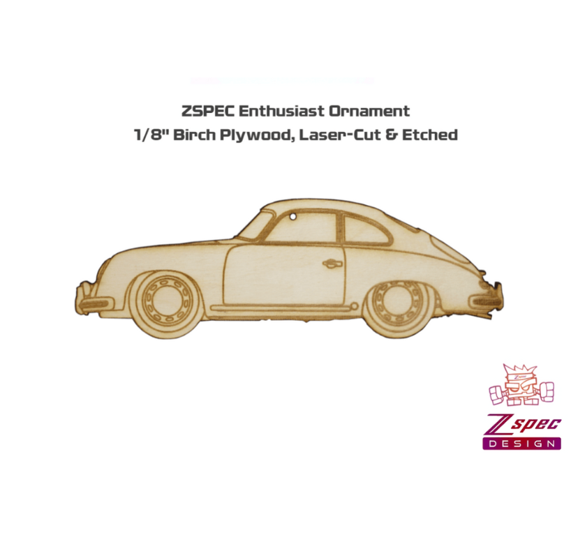 ZSPEC Laser-Engraved Wood Ornament, Style: Porsche Classic 356, Birch - ZSD-562730-  DRIVEN - 2