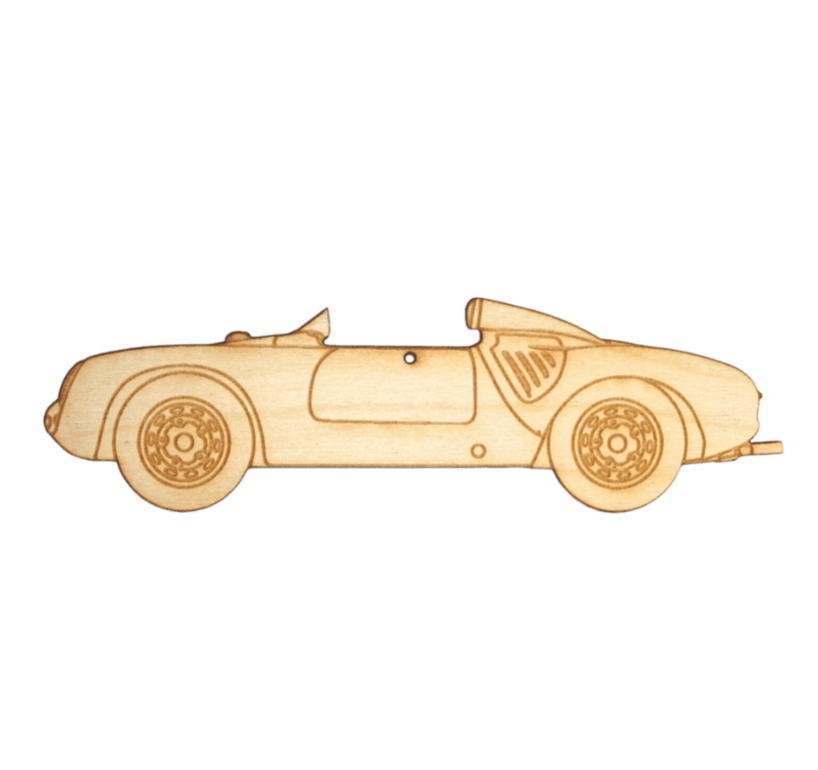 ZSPEC Laser-Engraved Birch Ornament, Style: Porsche 550 Speedster, ~5-inch Wide - ZSD-758386-  DRIVEN - 1