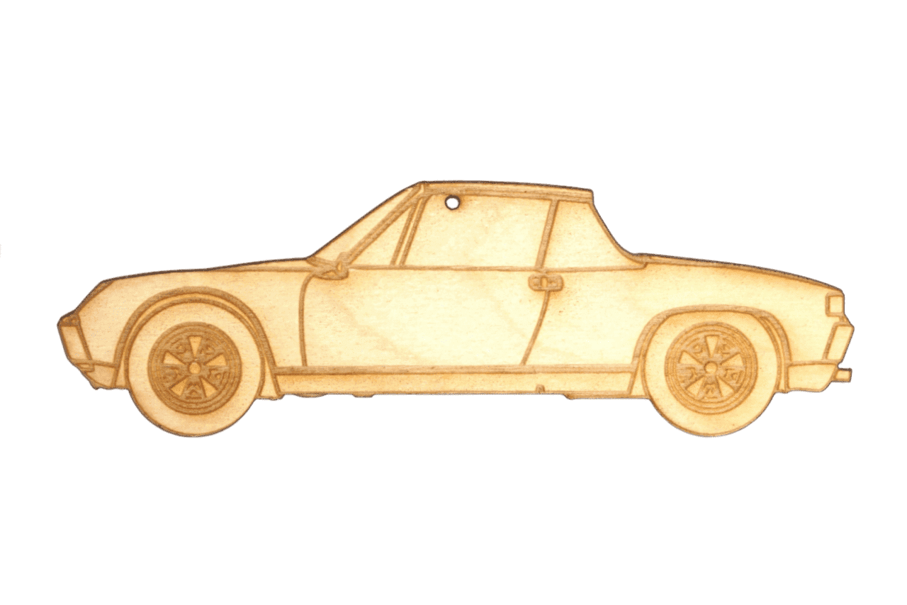 ZSPEC Laser-Engraved Birch Ornament, Style: Porsche 914, ~5-inch Wide - ZSD-758546-  DRIVEN - 2