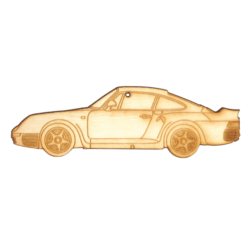 ZSPEC Laser-Engraved Birch Ornament, Style: Porsche 959, ~5-inch Wide - ZSD-189173-  DRIVEN - 1