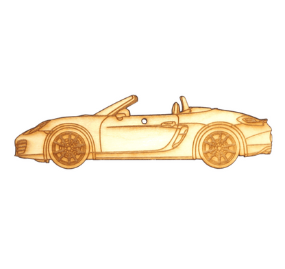 ZSPEC Laser-Engraved Birch Ornament, Style: Porsche Boxster S, ~5-inch Wide - ZSD-004452-  DRIVEN - 1