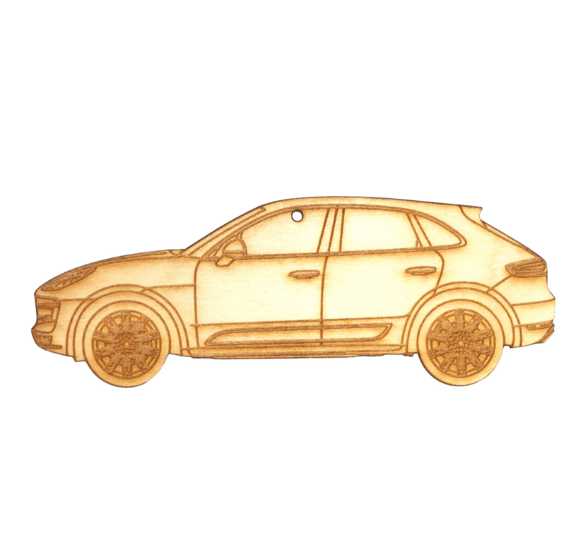 ZSPEC Laser-Engraved Birch Ornament, Style: Porsche Cayenne S, ~5-inch Wide - ZSD-004384-  DRIVEN - 1