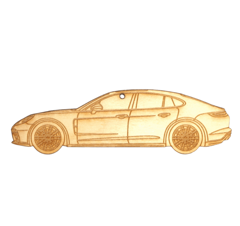 ZSPEC Laser-Engraved Birch Ornament, Style: Porsche Panamerica, ~5-inch Wide - ZSD-004377-  DRIVEN - 1