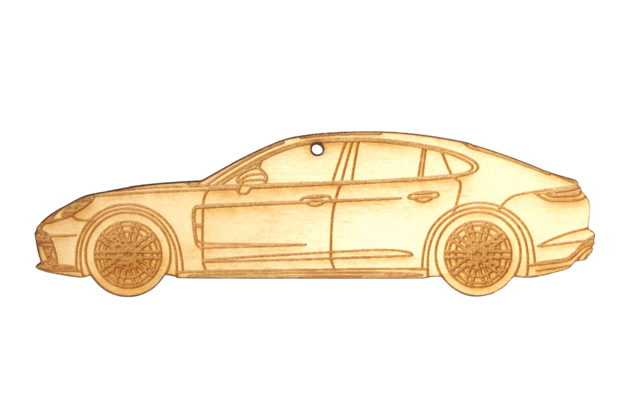 ZSPEC Laser-Engraved Birch Ornament, Style: Porsche Panamerica, ~5-inch Wide - ZSD-004377-  DRIVEN - 2