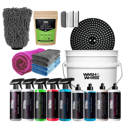 WASH&WHIPS | Quick Detailing Pro Kit for Auto Detailing - 16-Piece Complete Car Care Set - MFH090-F-  DRIVEN - 1