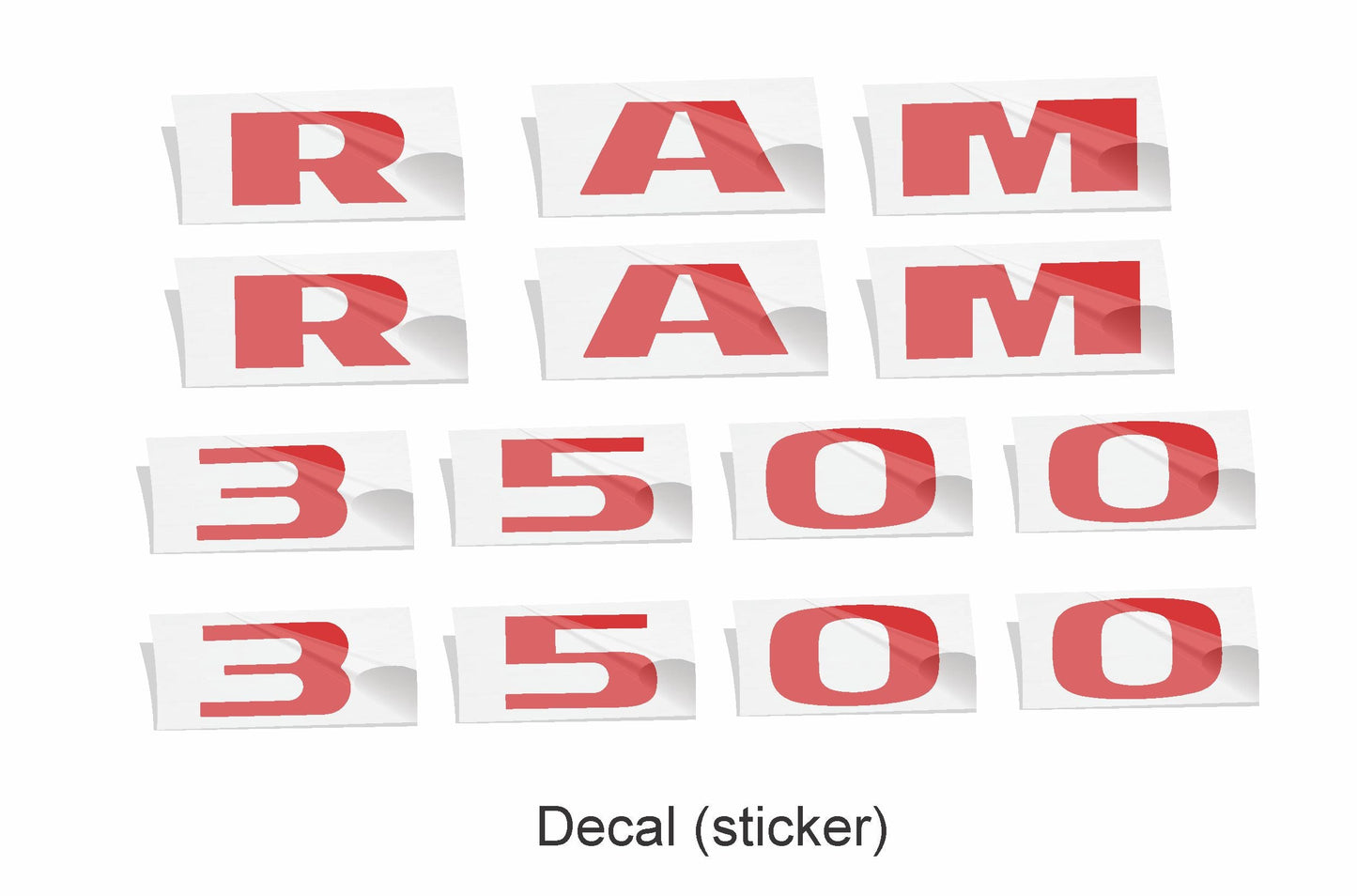 RAM 3500 Door Emblem Overlay Decals   - 2013-2018 Ram 3500 - sku-44717724860603-sku-44717724893371-sku-44717724926139-sku-44717724958907-sku-44717724991675-  DRIVEN - 3