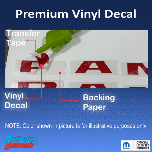 RAM Door Emblem Overlay Decals   - 2019-2024 Ram 2500, 3500 - sku-44824228462779-sku-44824228495547-sku-44824228528315-sku-44824228561083-sku-44824228593851-  DRIVEN - 2